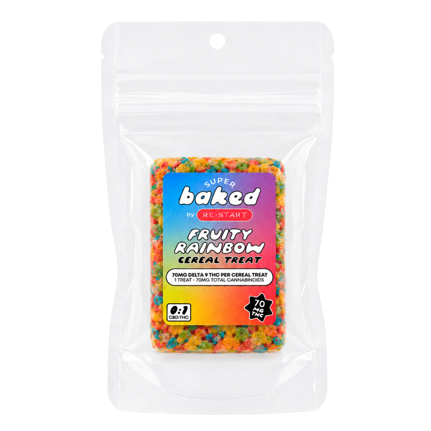 Delta 9 THC Fruity Rainbow Cereal Treats / 40mg